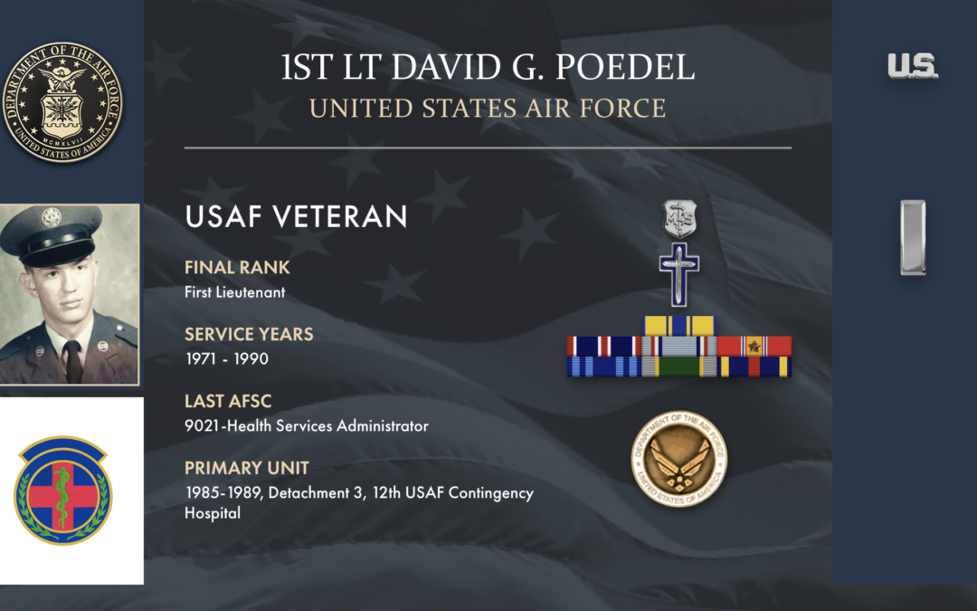 Service Reflections of 1st Lt David G. Poedel, U.S. Air Force (1971-1990)